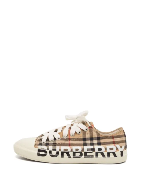 Burberry Pre-Owned Check-pattern sneakers Neutrals 1327607