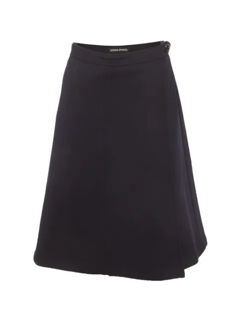 Sonia Rykiel Pre-Owned wrap-style jersey midi skirt Blue 1313709