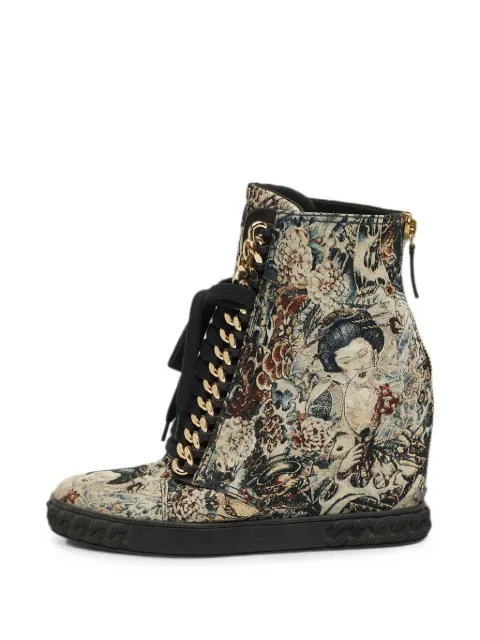 Casadei chain-link brocade wedge sneakers Neutrals 1276933