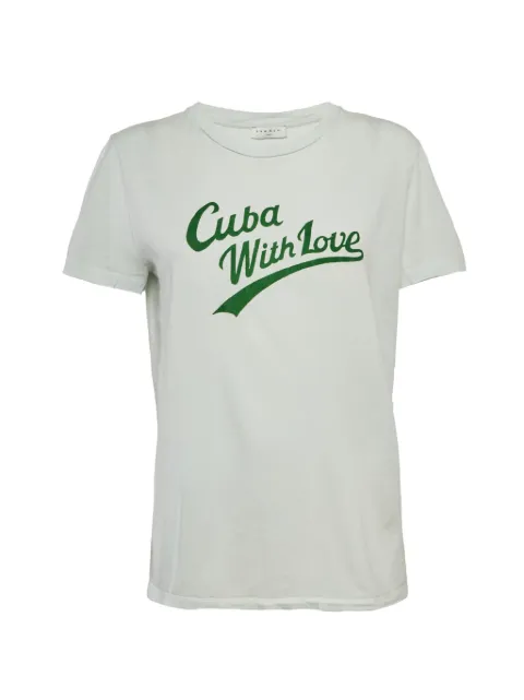 SANDRO flocked jersey T-shirt White 1275908