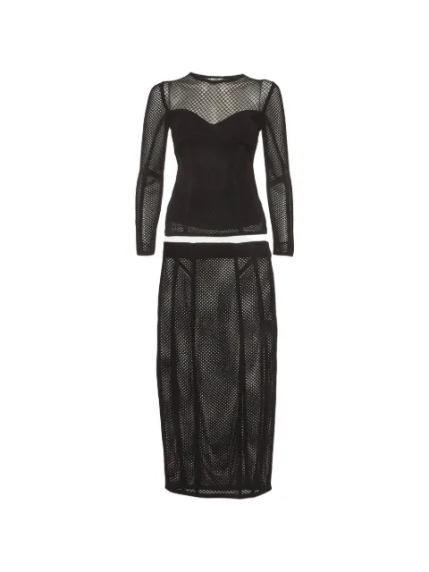 Fendi Pre-Owned mesh midi skirt set Black 1292041