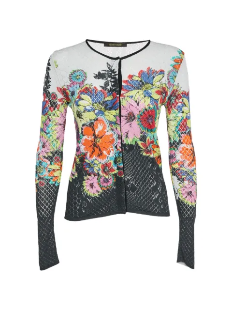 Roberto Cavalli Vintage floral-print long-sleeve cardigan Black 1324333