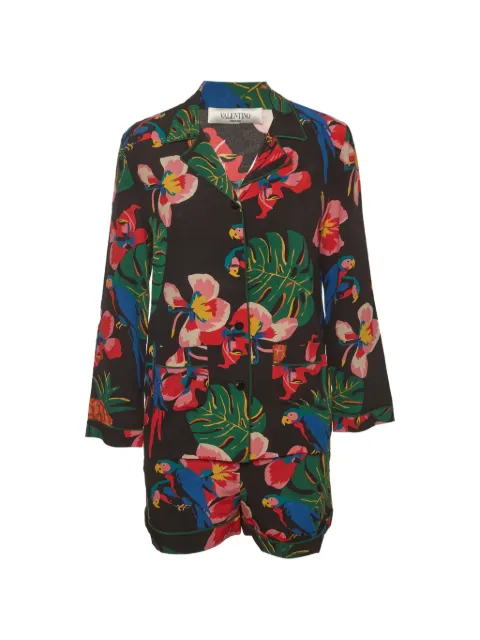 Valentino Garavani Pre-Owned tropical-print shorts set Black 1330513