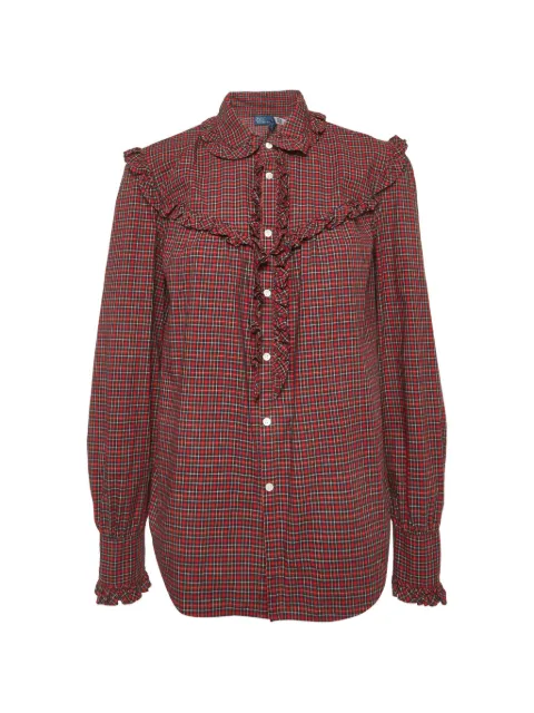 Polo Ralph Lauren Vintage ruffle-trim plaid shirt Red 1309284