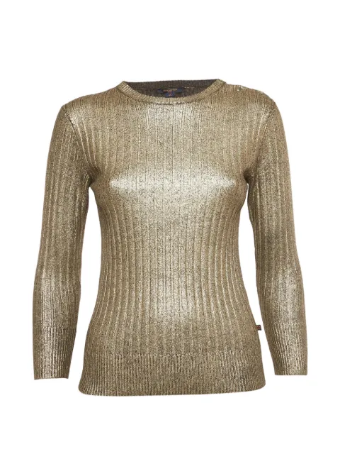 Louis Vuitton Pre-Owned rib-knit metallic sweater Gold 1249317