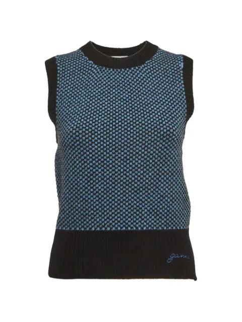 GANNI rib-knit sweater vest Black 1295083