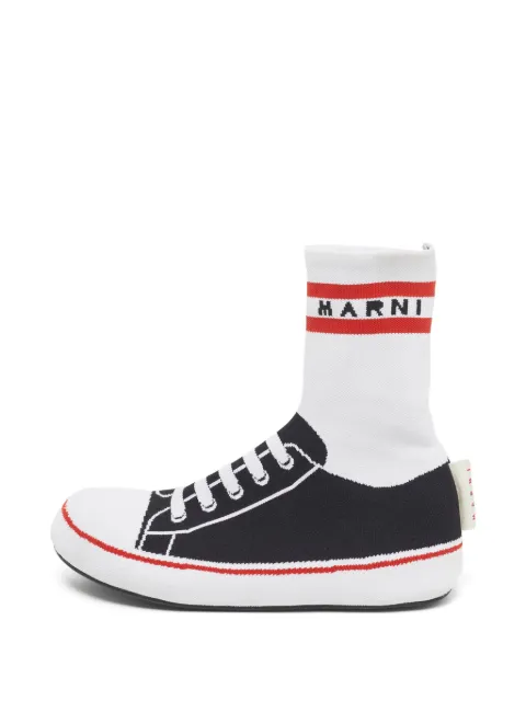 Marni Pre-Owned logo-print sock-style sneakers Black 1291387