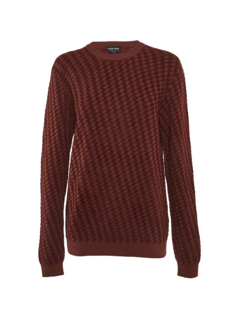 Giorgio Armani Pre-Owned geometric-pattern sweater Brown 1292961