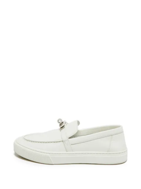 Hermès Pre-Owned Game leather slip-on sneakers White 1329856