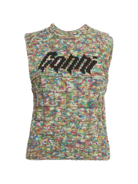 GANNI crew-neck sleeveless vest Green 1289638