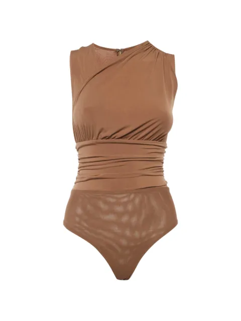Hervé Léger Pre-Owned ruched bodysuit Brown 1315033