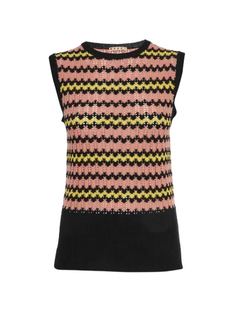 Marni Pre-Owned crew-neck striped vest Black 1329061