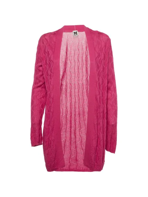 Missoni Pre-Owned long-sleeved textured cardigan Pink 1315965