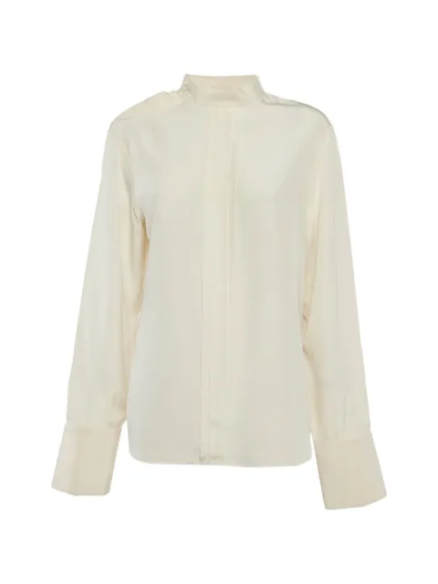 Prada Pre-Owned pleated satin blouse Neutrals 1352966