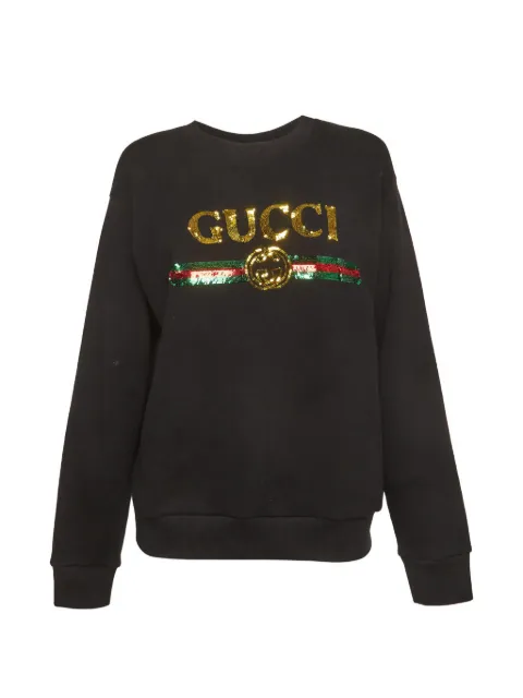 Gucci Pre-Owned sequin-logo sweatshirt Black 1304299