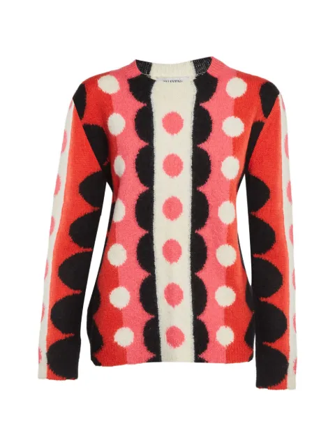 Valentino Garavani Pre-Owned Carmen polka-dot sweater Red 1339419