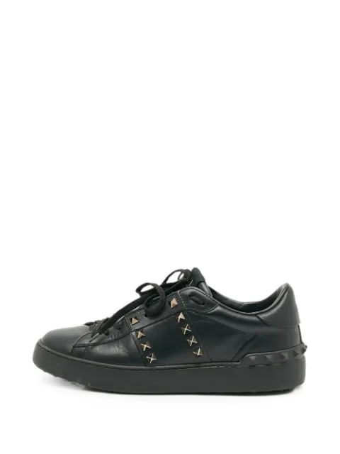 Valentino Garavani Pre-Owned Rockstud Untitled leather sneakers Black 1308510