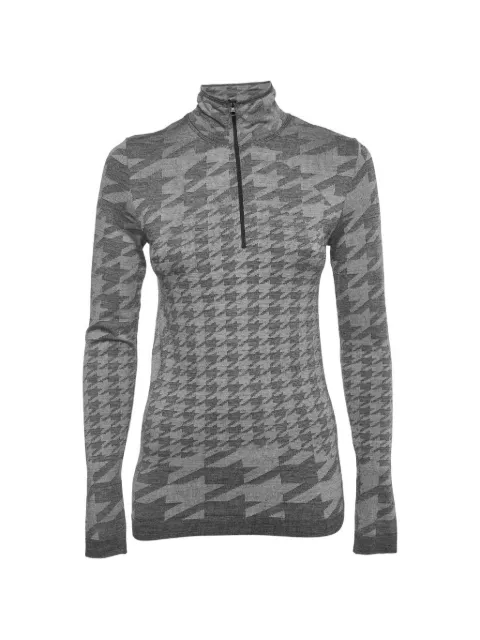 Stella McCartney Pre-Owned x Adidas houndstooth long-sleeve top Grey 1328345