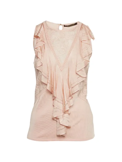 Roberto Cavalli Vintage ruffle-trim sleeveless top Pink 1303655