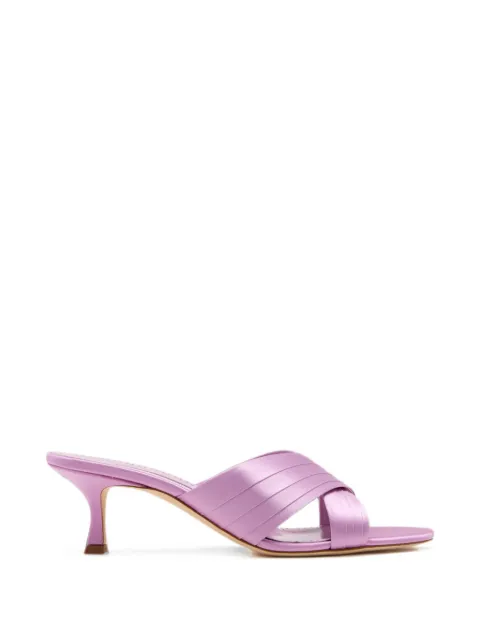 Manolo Blahnik criss-cross strap mules Purple 1263135