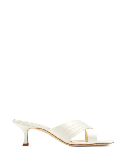 Manolo Blahnik Vieramul crossover-strap pleated sandals Neutrals 1263135