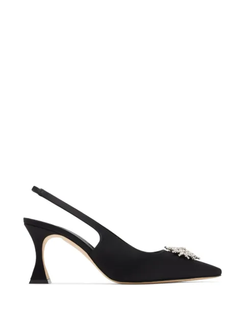 Manolo Blahnik Ronconasli crystal-embellished slingback pumps Black 1263149