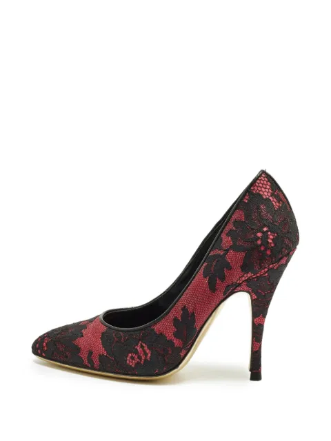 Moschino Pre-Owned lace mesh pumps Red 1300739