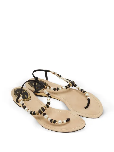 René Caovilla embellished thong flat sandals Neutrals 1316692