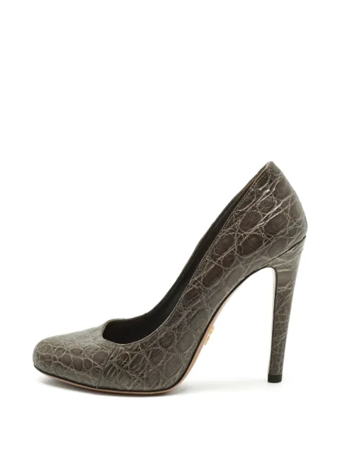 Prada Pre-Owned croc-embossed pumps Brown 1286467