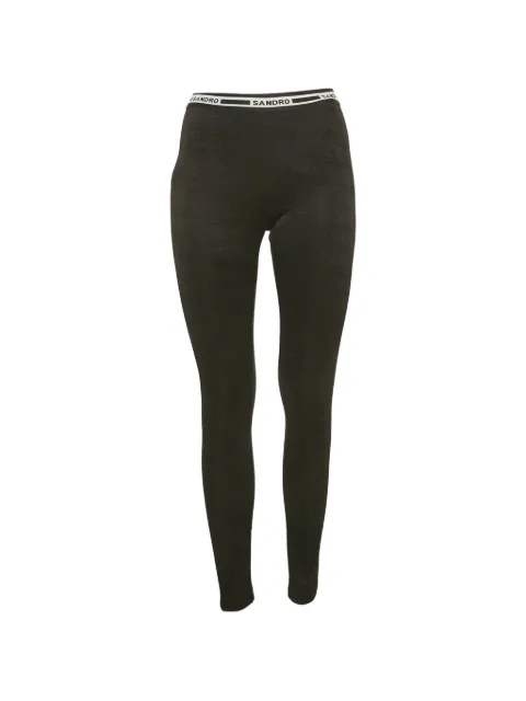 SANDRO logo-lettering leggings Black 1275154
