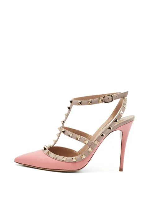 Valentino Garavani Pre-Owned Rockstud leather heeled pumps Pink 1349054
