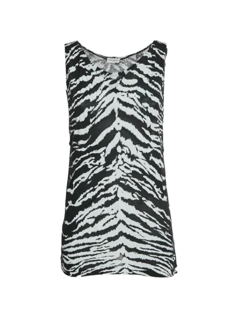 Saint Laurent Pre-Owned 2013 leopard-print tank top Black 1324575