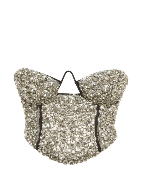 AREA crystal-embellished corset top Black 1288790