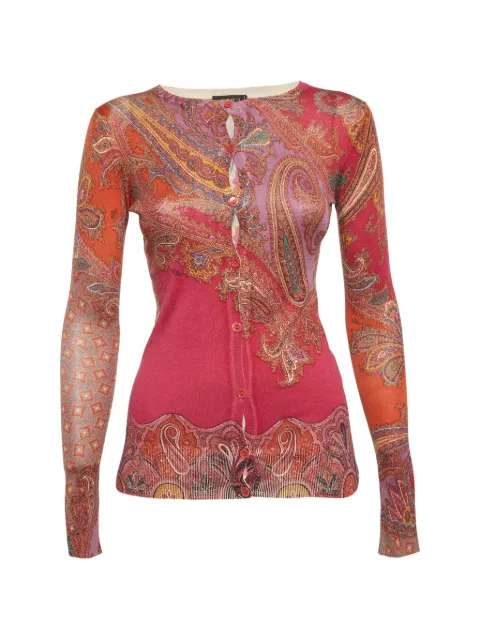 Etro Pre-Owned Paisley-print button-up cardigan Pink 1304772