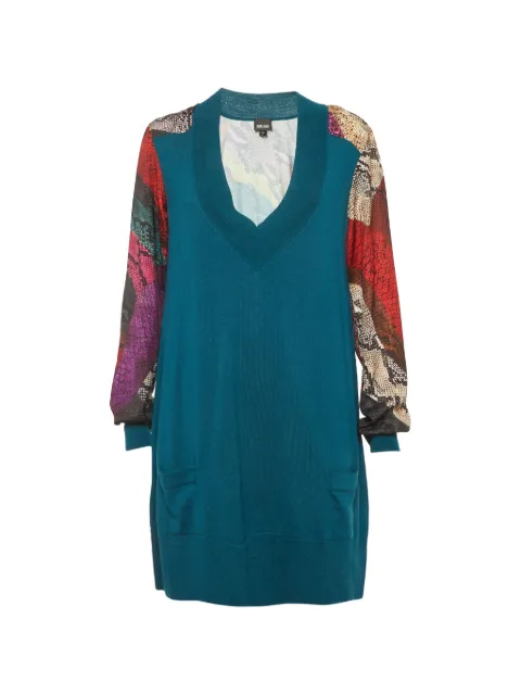 Just Cavalli Vintage snake-print knit sweater Blue 1304743