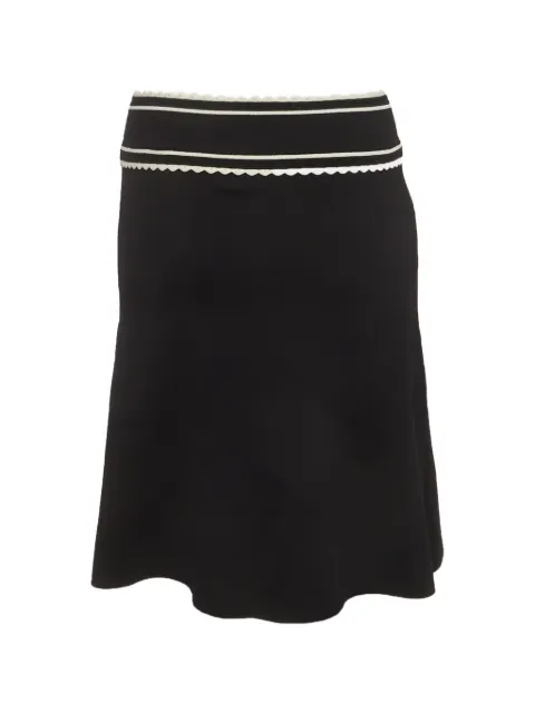 SANDRO scalloped-trim A-line midi skirt Black 1324997