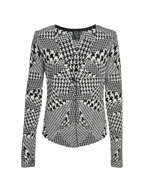Alexander McQueen Pre-Owned houndstooth-pattern knitted cardigan White 1329224
