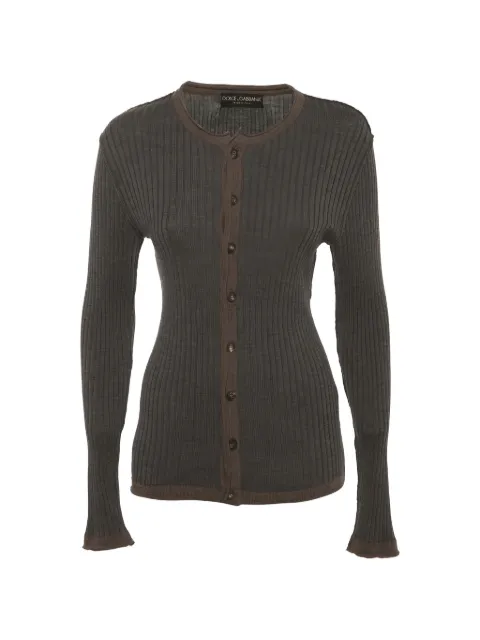 Dolce & Gabbana Pre-Owned rib-knit cardigan Brown 1315970