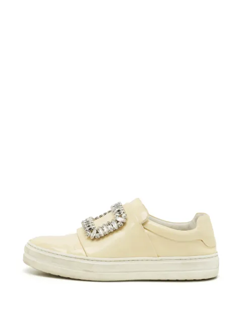 Roger Vivier Vintage Sneaky Viv crystal-embellished patent leather sneakers Neutrals 1307507