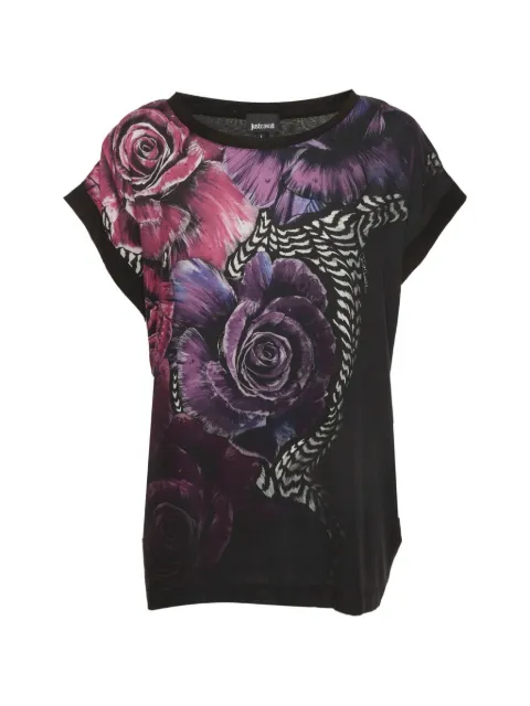 Roberto Cavalli Vintage 2017 floral-print T-shirt Black 1294999