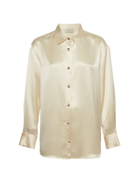 Nora button-up satin shirt Neutrals 1318431