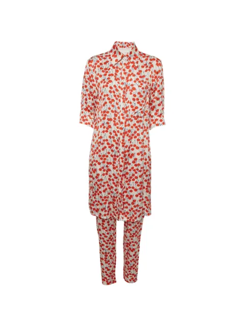 Victoria Victoria Beckham cherry-print tunic trousers set White 1350543