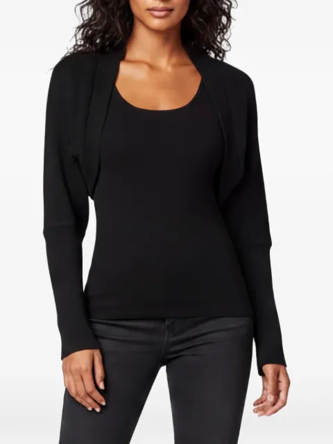 Escada Pre-Owned rib-knit cropped cardigan Black 1344616