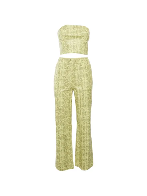 ROTATE BIRGER CHRISTENSEN Rotie snakeskin-print top & trousers set Green 1318930