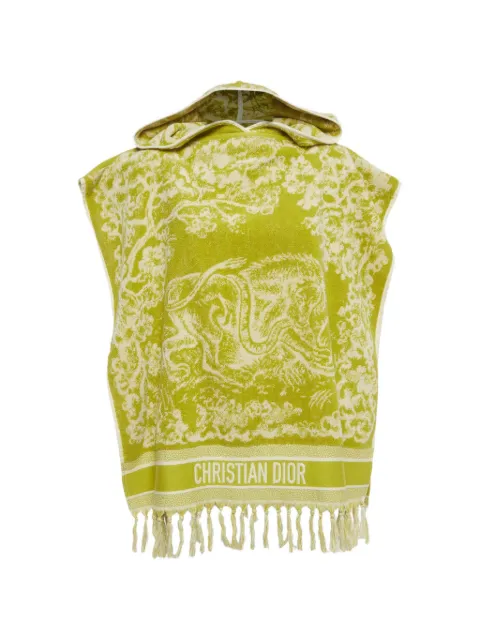 Christian Dior Pre-Owned Toile de Jouy terry poncho Green 1333736