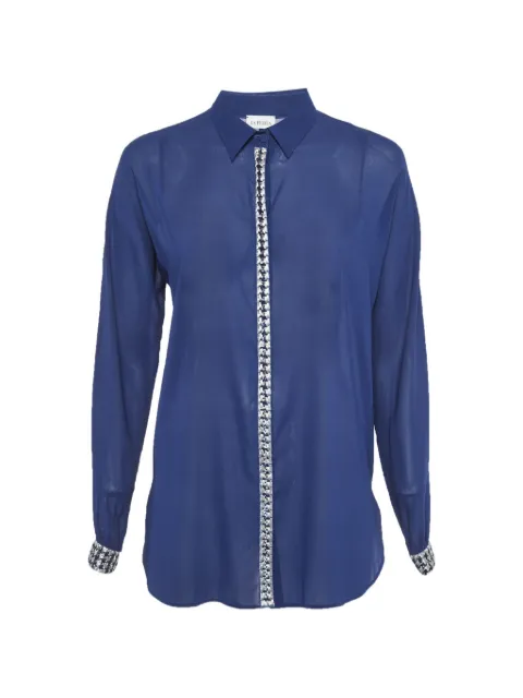 La Perla sequin-embellished semi-sheer shirt Blue 1305498