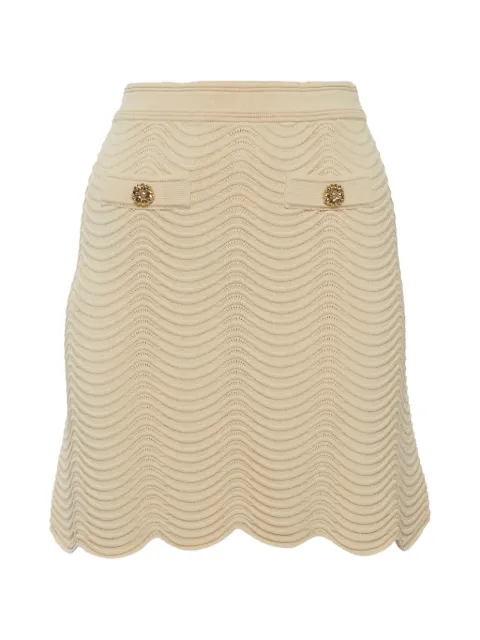 SANDRO textured-knit scalloped-hem mini skirt Neutrals 1324105