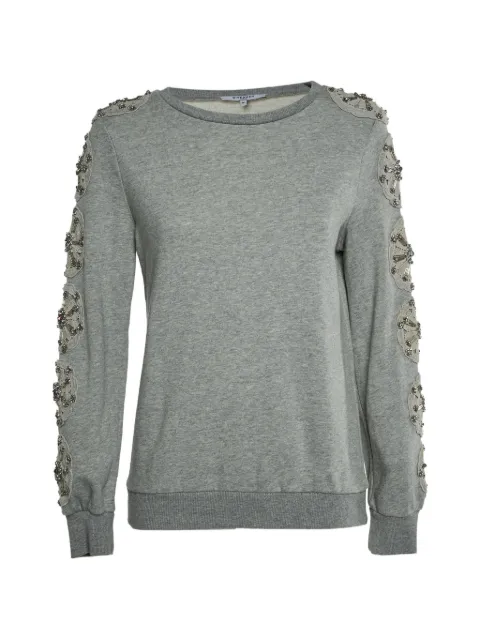 Givenchy Pre-Owned floral-appliqué embroidered sweatshirt Grey 1323969