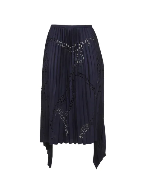 PUCCI Pre-Owned laser-cut plissé midi skirt Blue 1303330