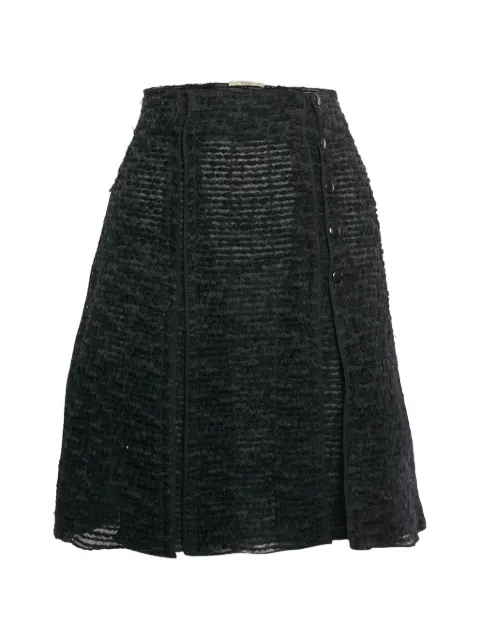 Prada Pre-Owned pleated tweed mini skirt Black 1320767